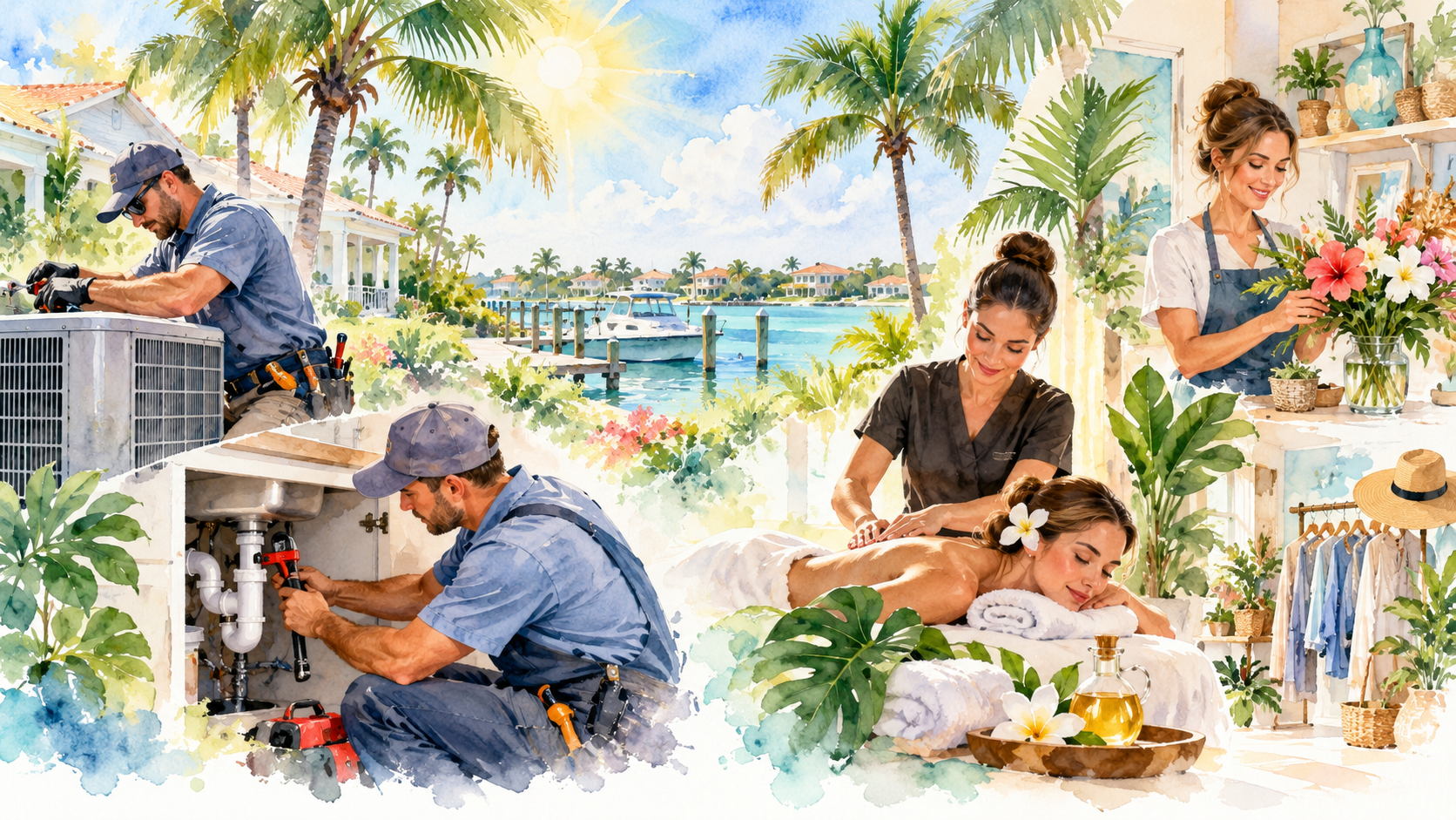 Southwest Florida local businesses, home services, wellness, and shopping montage