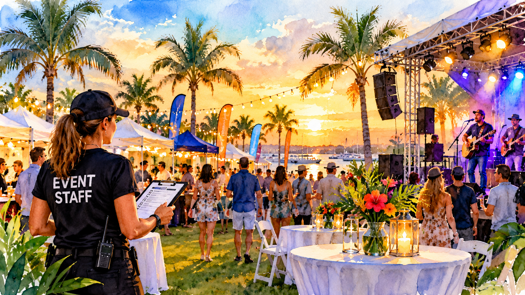 Outdoor evening festival and live event in Southwest Florida