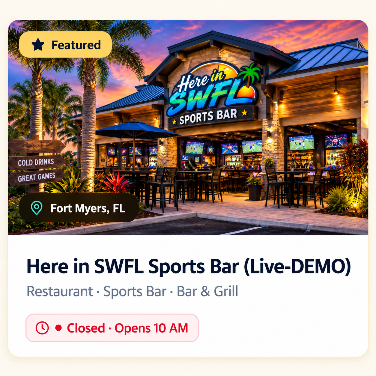 Featured Local Spot example