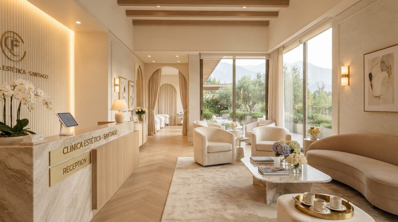 Ambiente acogedor de recepción de Lumina Clinic