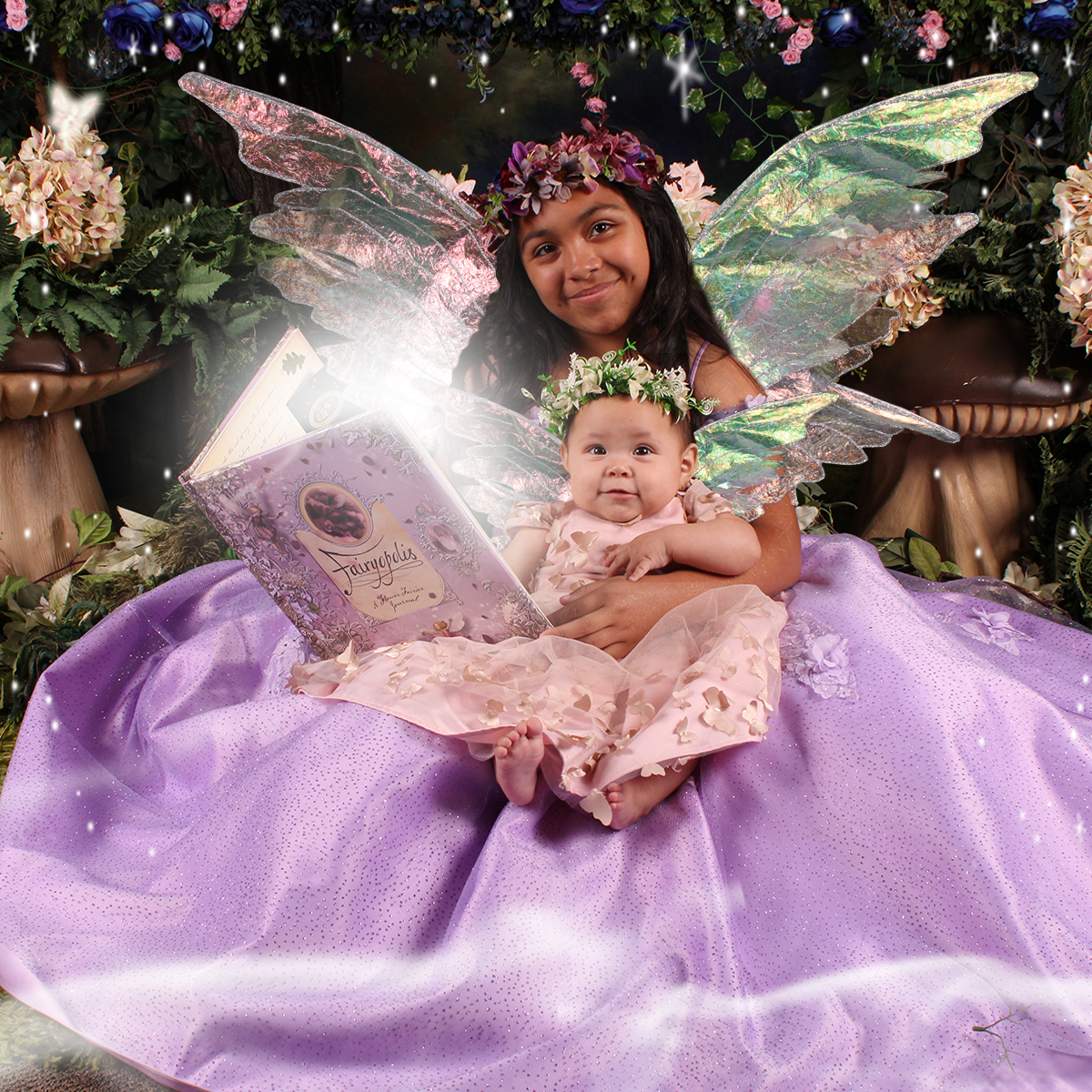 Father and child in a magical fairytale portrait together