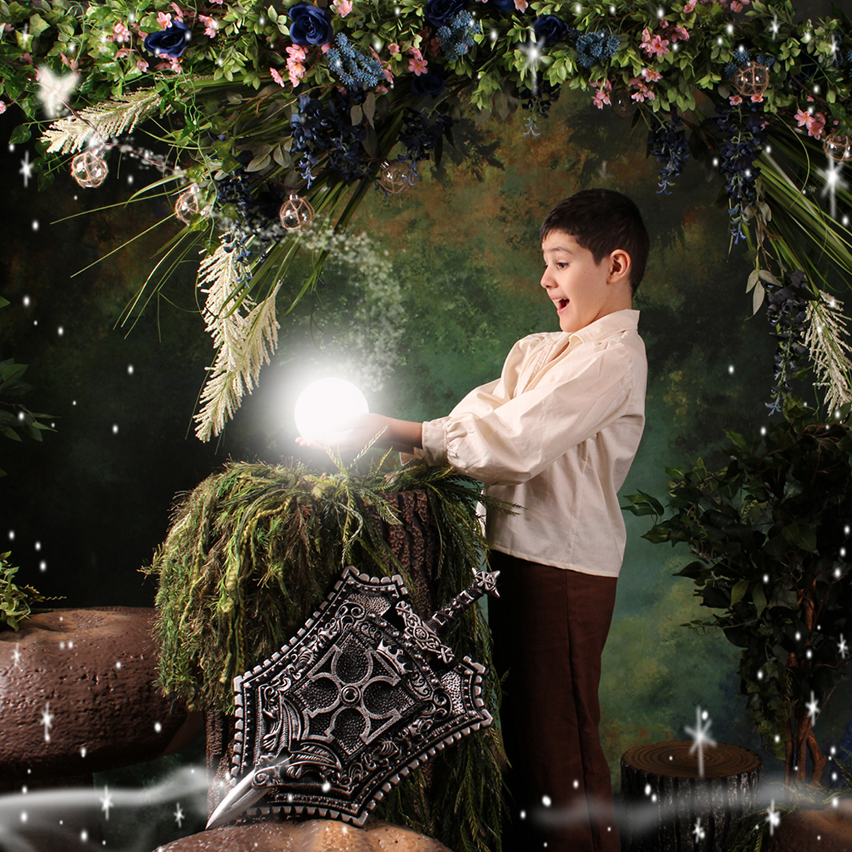 Siblings in a magical fantasy portrait together