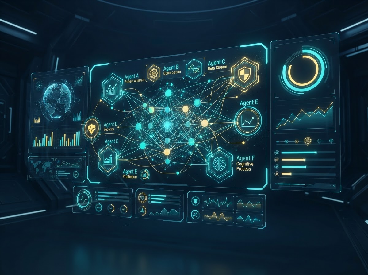 AI dashboard showing connected AI agents