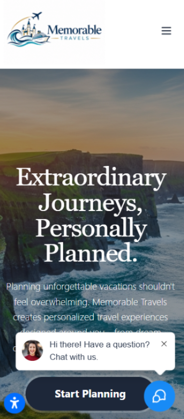 Memorable Travels mobile view