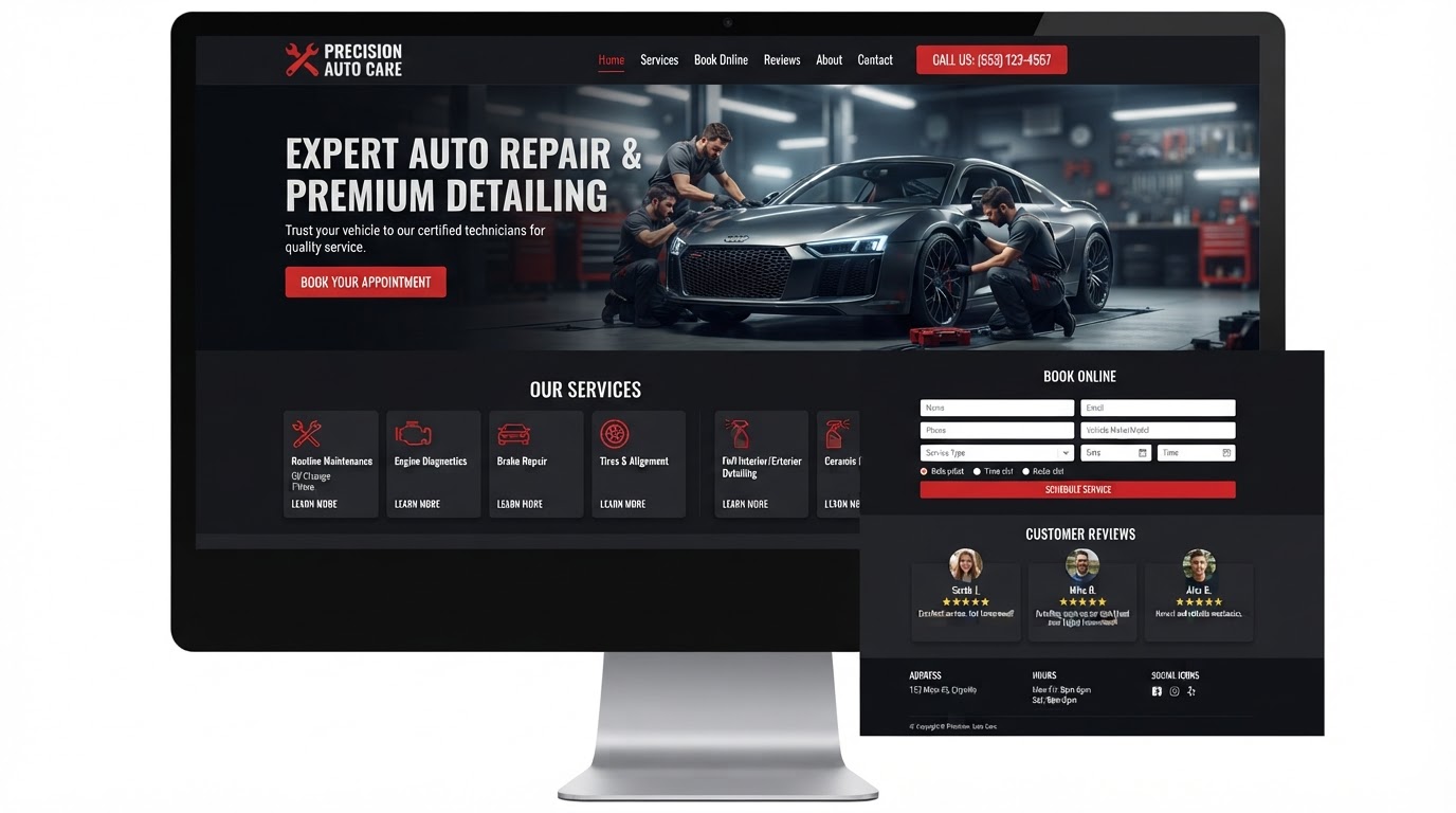 Precision Auto Detailing — Automotive website design by PDAC Media