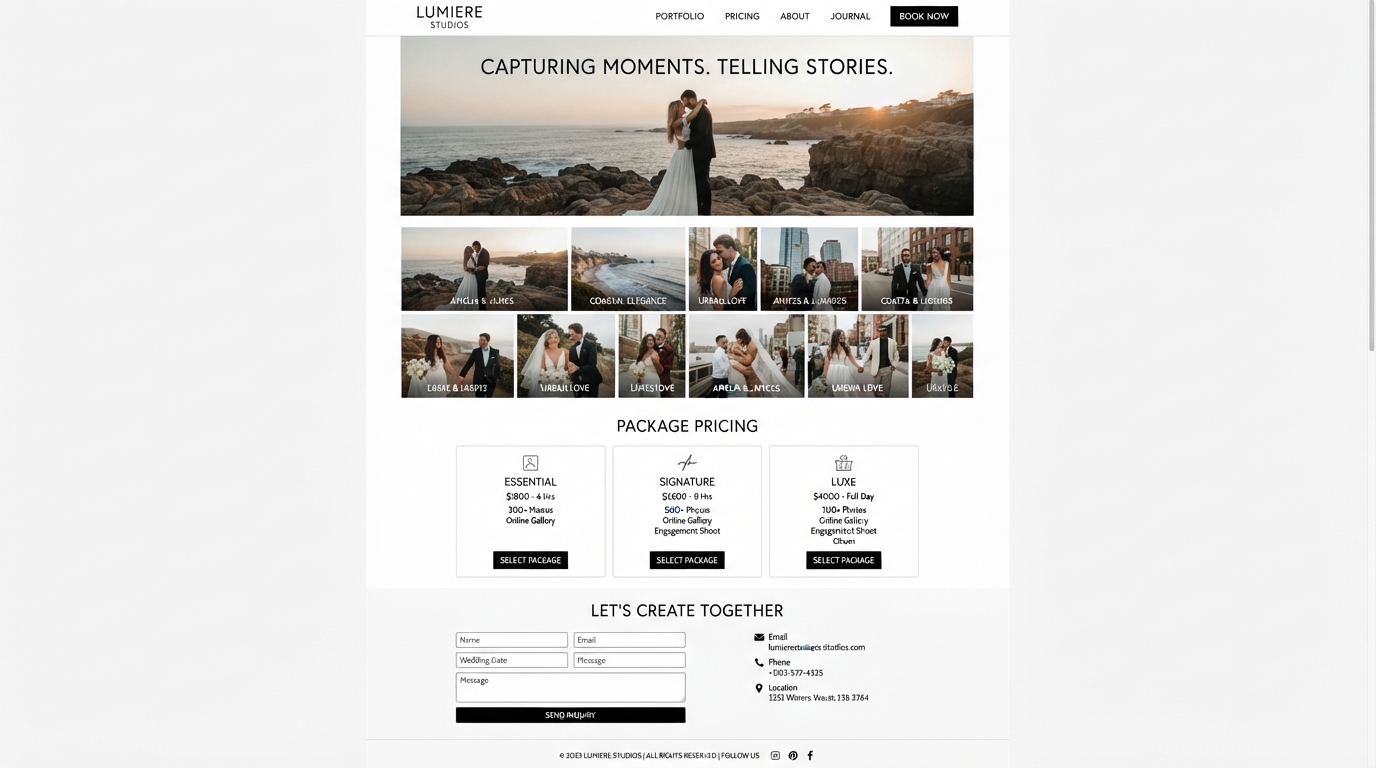 Lumen Photography — Creative & Arts website design by PDAC Media