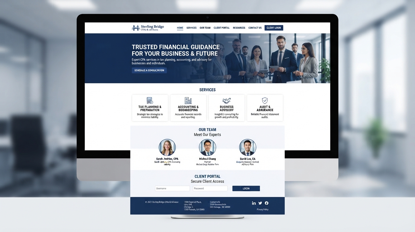 Sterling CPA & Tax Advisory website design by PDAC Media