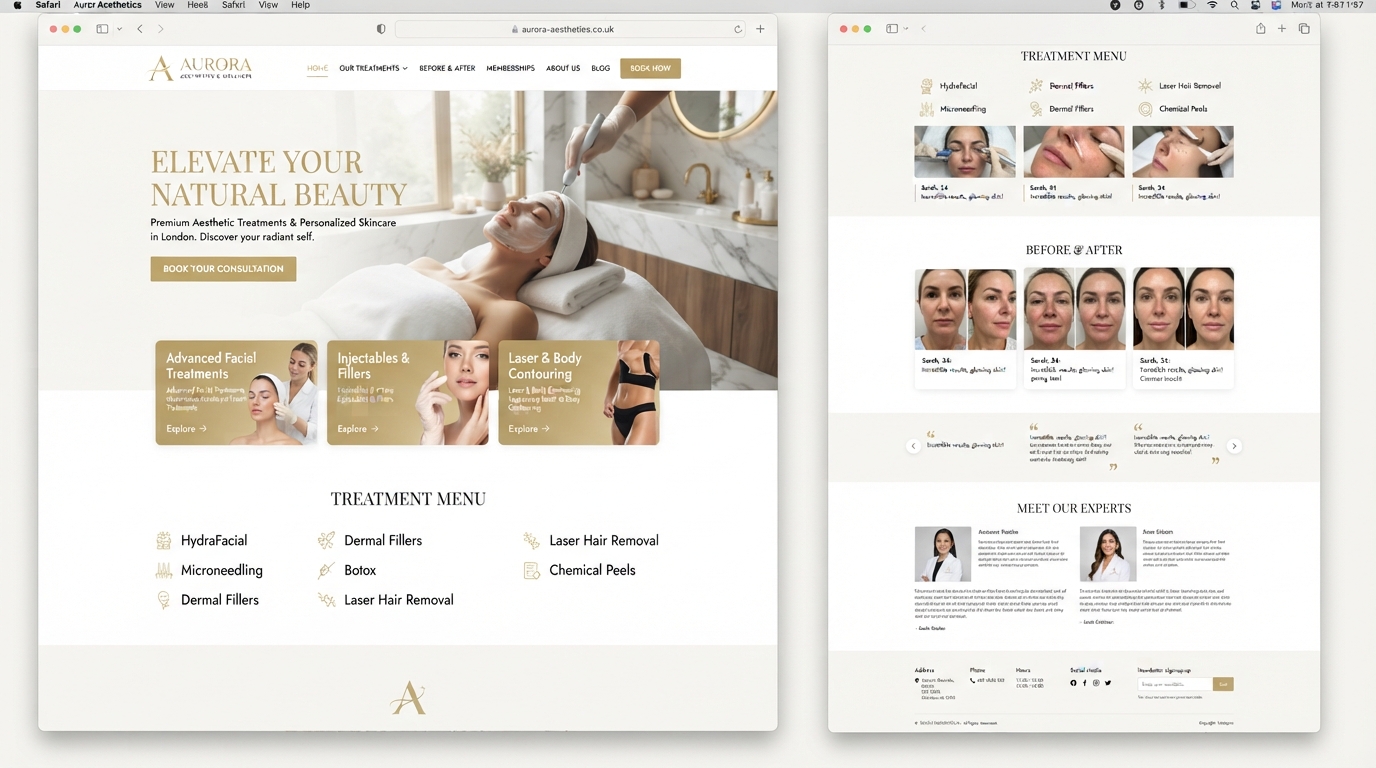 Aura Med Spa — Healthcare & Wellness website design by PDAC Media