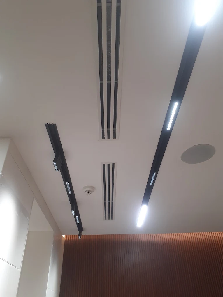 Ikoyi Corporate Office: Linear Diffusers & Track Lighting Integration: HVAC project in Lagos
