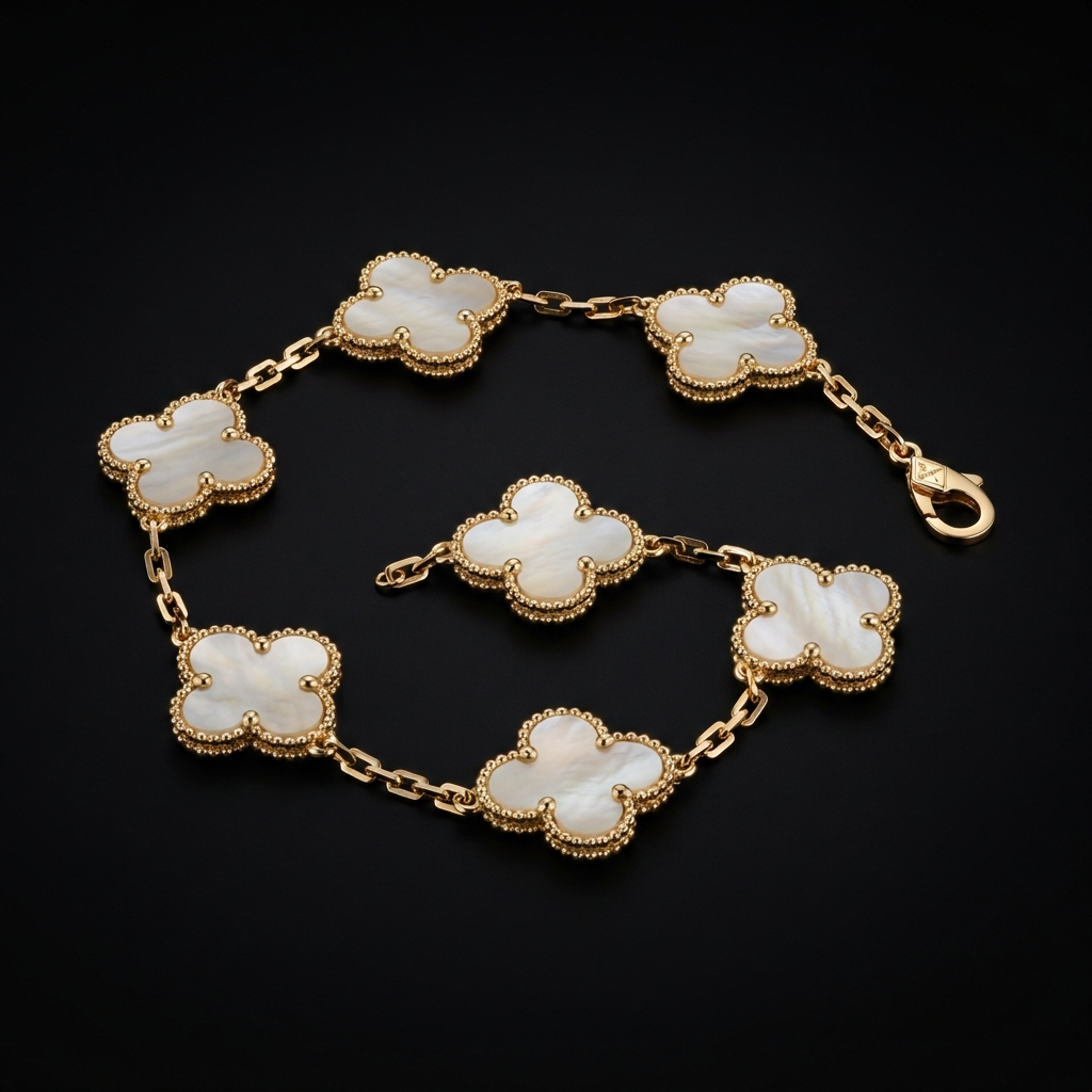 Golden Clover Charm Bracelet