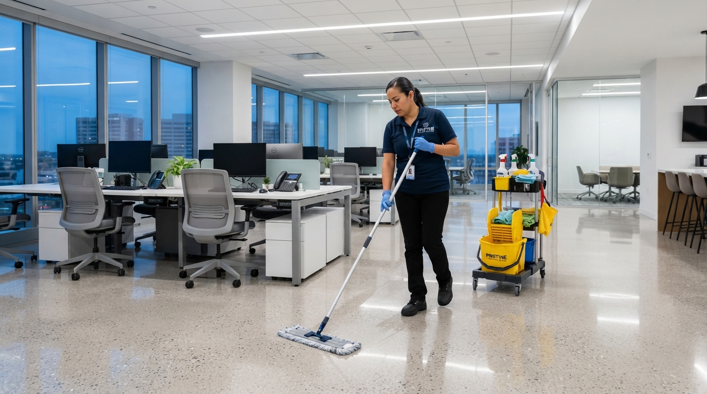 Professional office cleaning service - pristine workspace