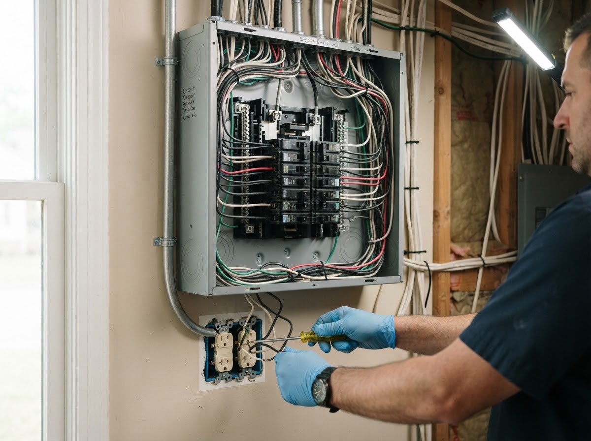 Residential electrical panel and breaker box service
