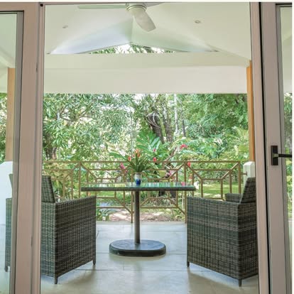 Private Garden Terrace with Rattan Seating