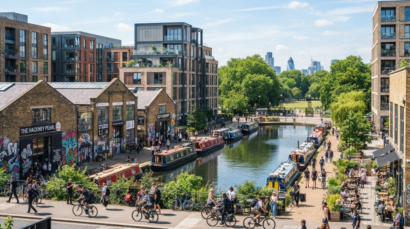 Hackney East London modern regeneration area