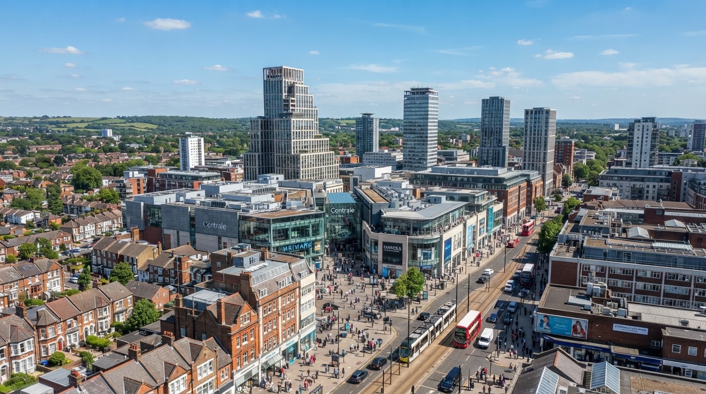Croydon South London town center skyline