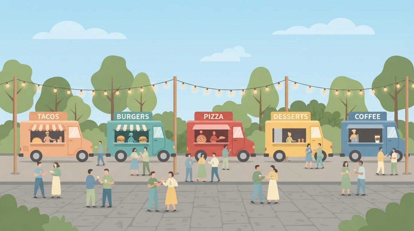 Food truck festival illustration