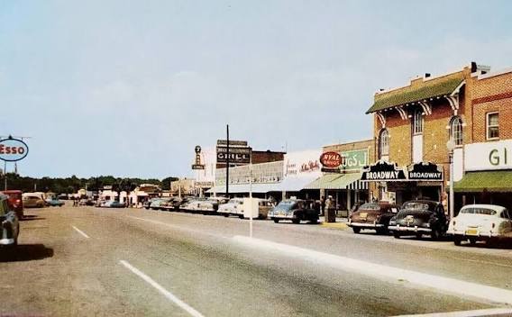 Historical Myrtle Beach storefronts and street scene