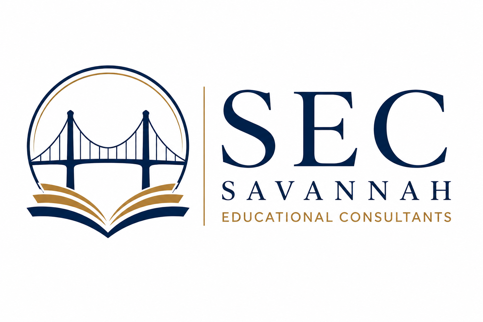 SEC Savannah Educational Consultants — Bridge and open book logo