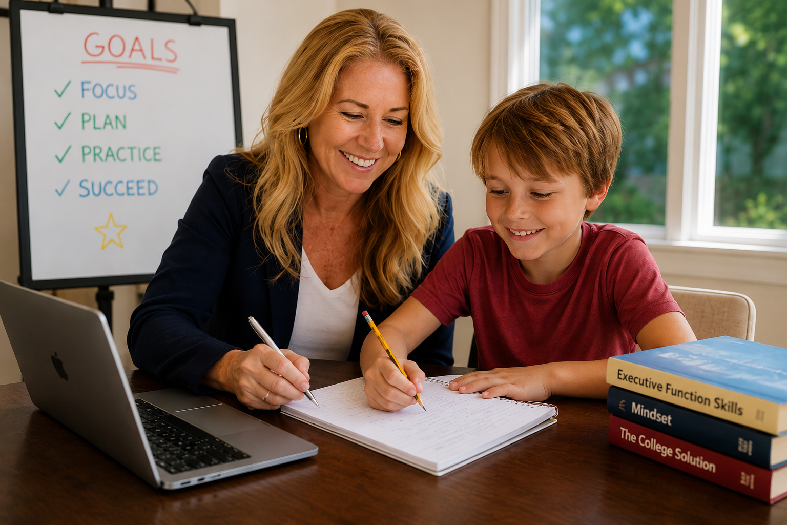 An SEC specialist coaching a teenage student on planning, organization, and executive function skills