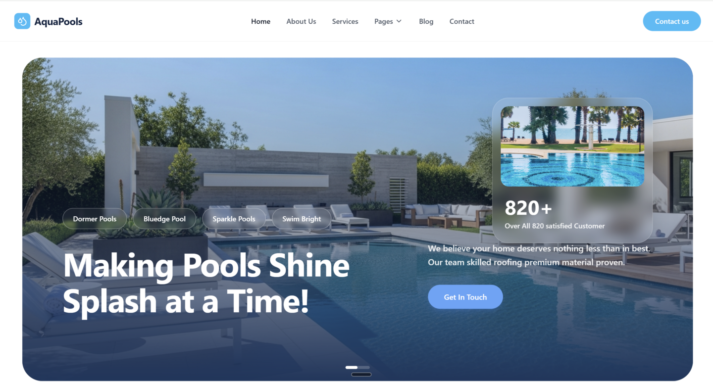 GoHighLevel Snapshot for Pool Cleaning Business Website — Website Preview