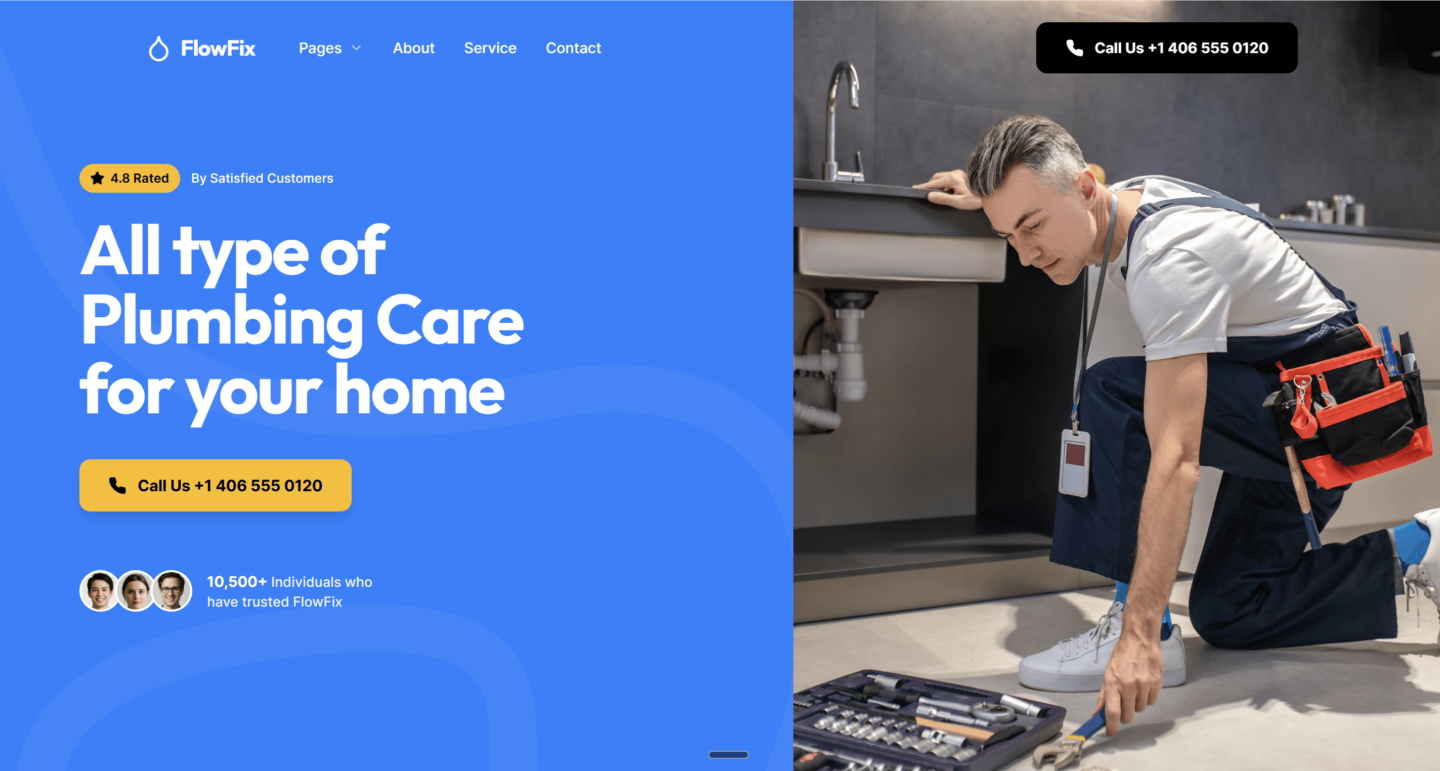 GoHighLevel Snapshot for Plumbing Service Website — Website Preview