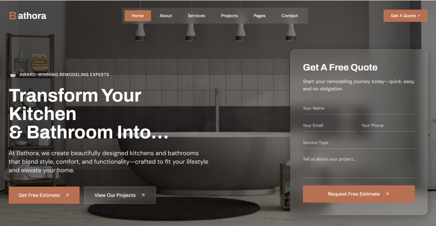 GoHighLevel Snapshot for Kitchen & Bathroom Remodeling Website — Website Preview
