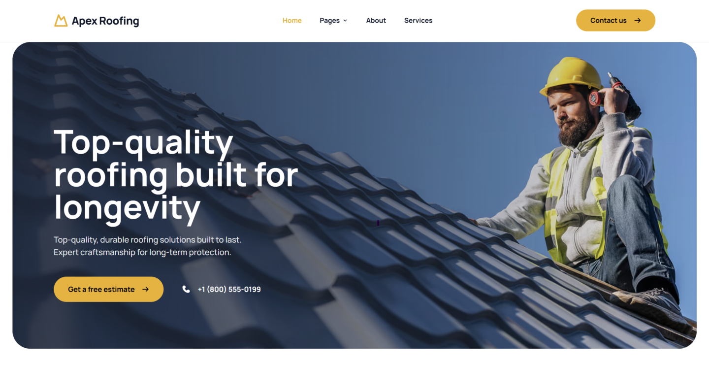 GoHighLevel Snapshot for Roofing Installation Website — Website Preview
