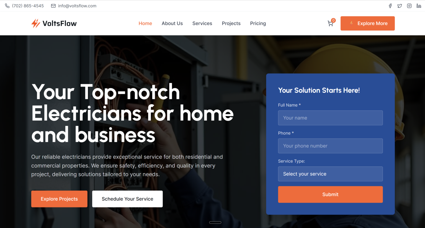 GoHighLevel Snapshot for Electrical Service Website — Website Preview