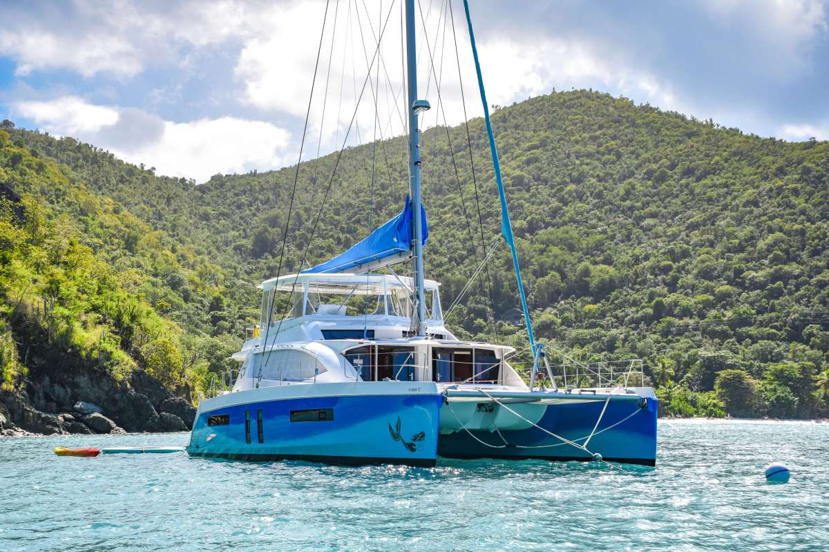 58-foot luxury catamaran Touch the Sky sailing in the BVI