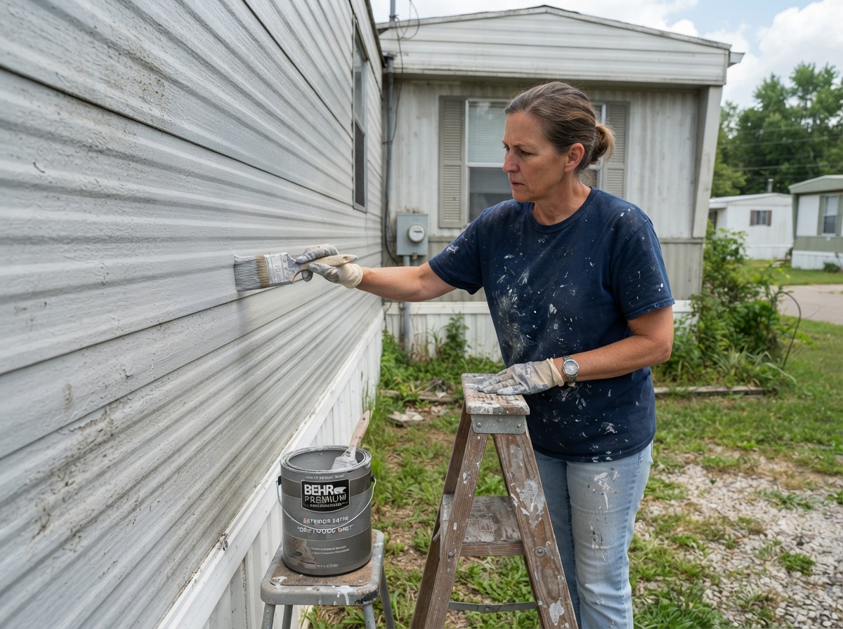 Mobile Home Painting — professional painter at work in a Houston, TX home | Rose Painting Group