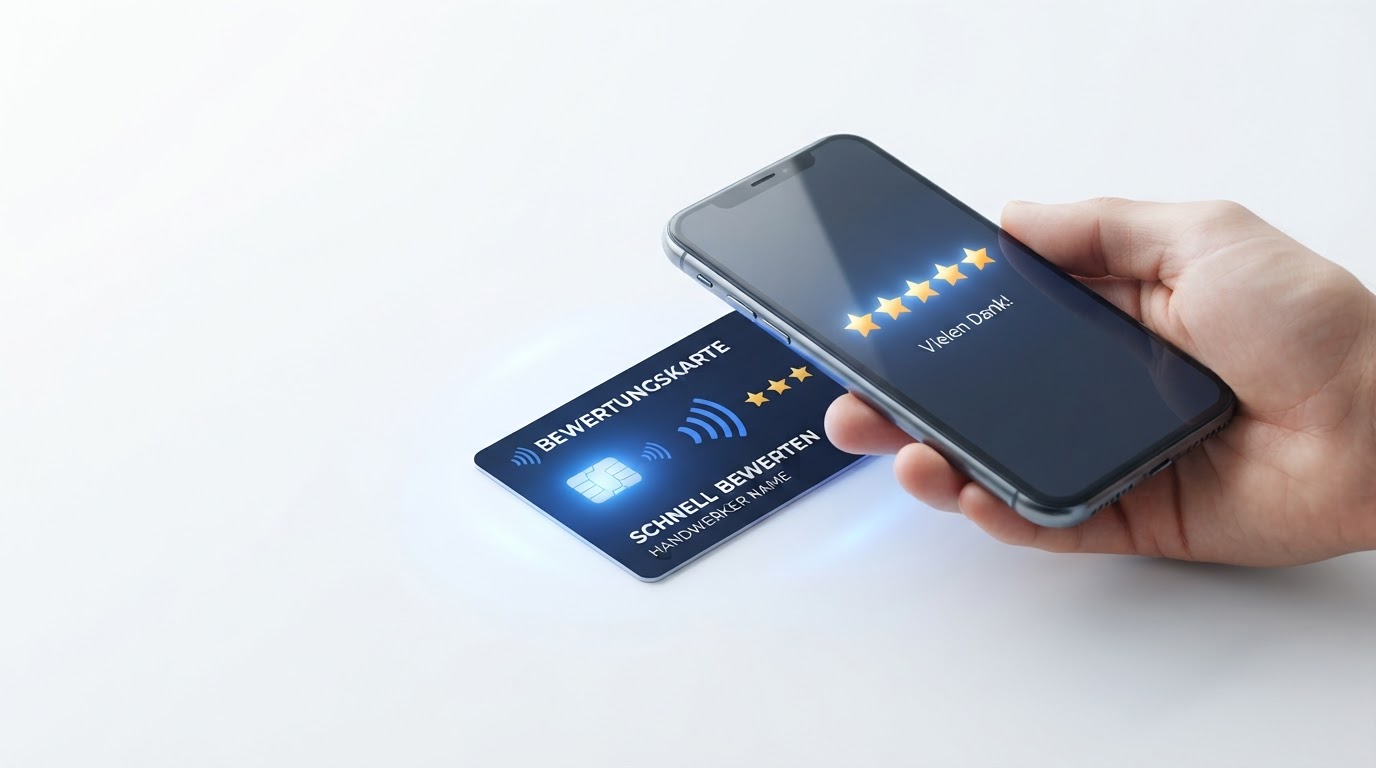 NFC-Bewertungskarten für Handwerker: Mehr Bewertungen mit einem Tipp