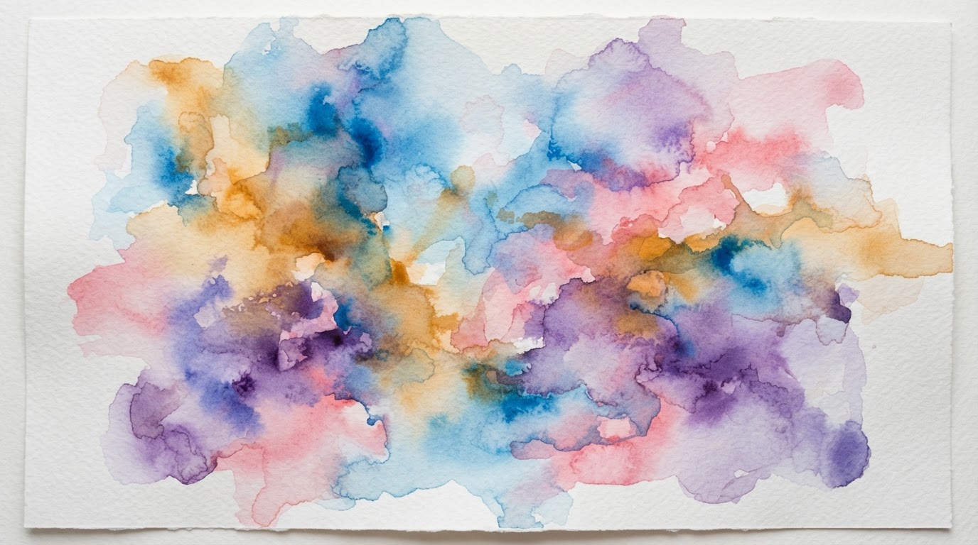 Abstract watercolour texture with soft flowing colours blending together