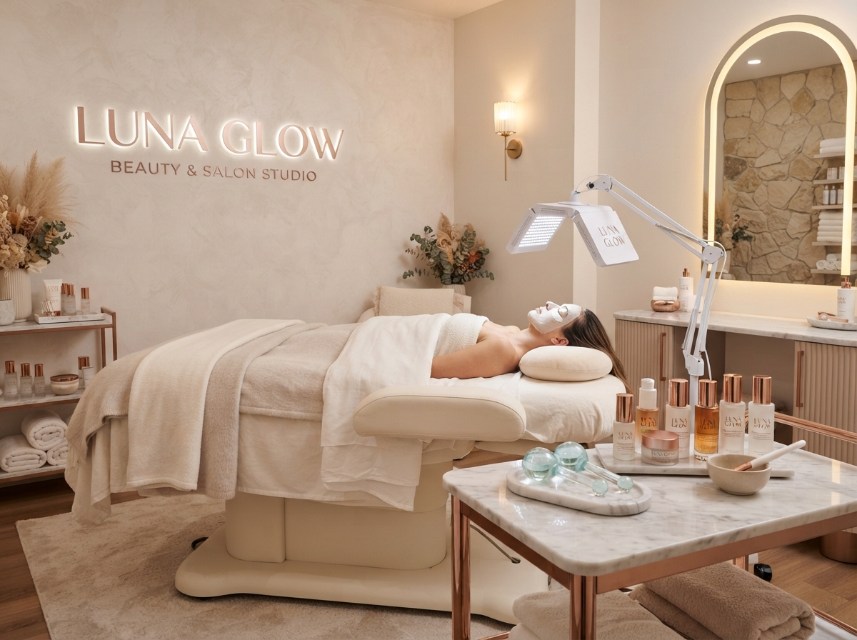 Facial Treatment Room at Luna Glow Beauty Studio