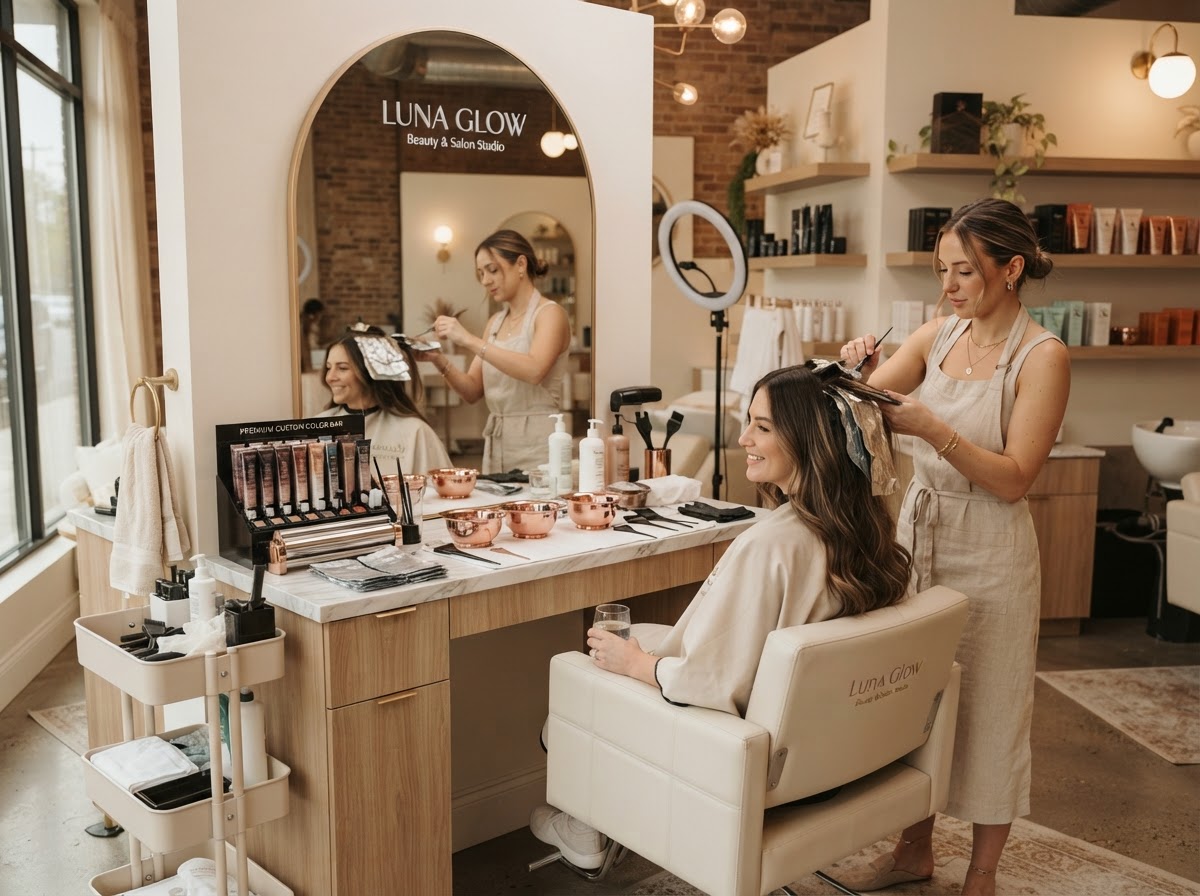 Premium Hair Coloring at Luna Glow Beauty Studio