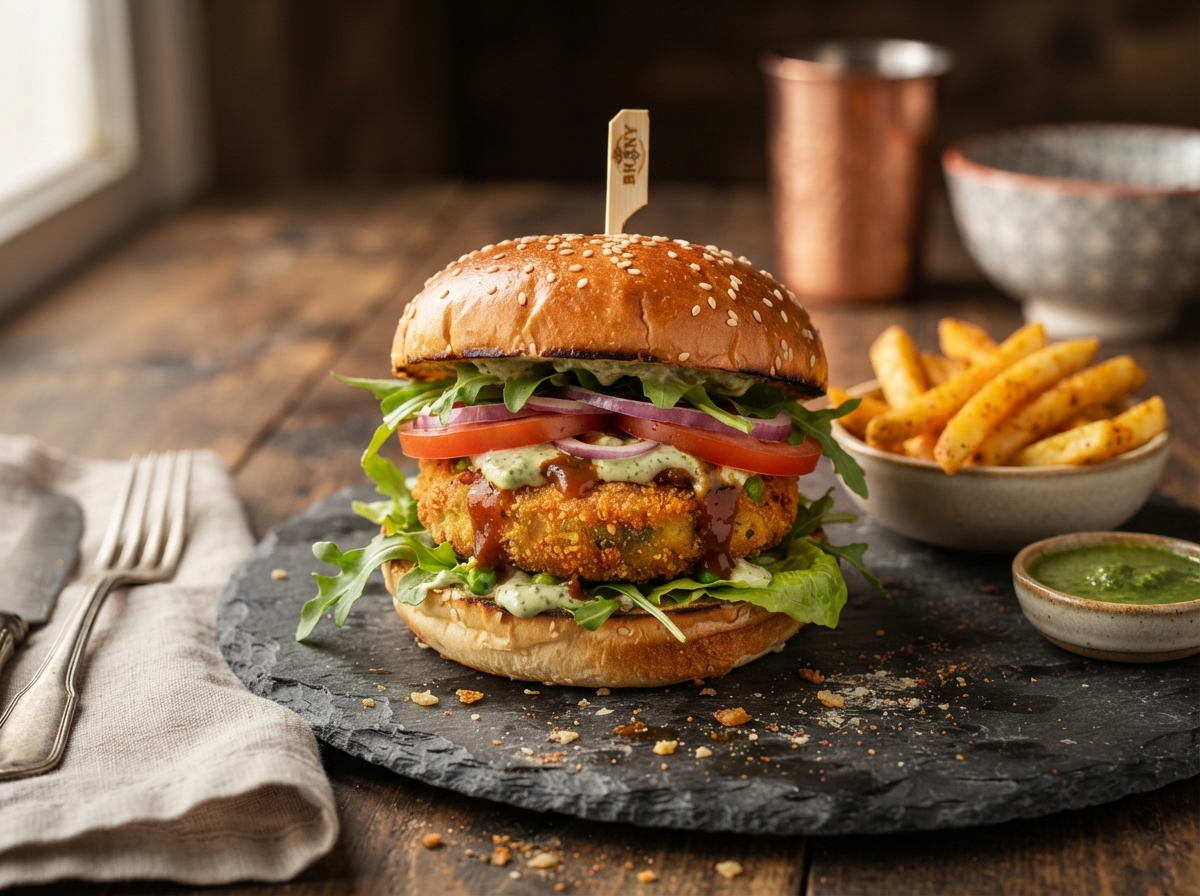 Aloo Tikki Burger — snack factory at Mithai Sweet Factory, Brampton