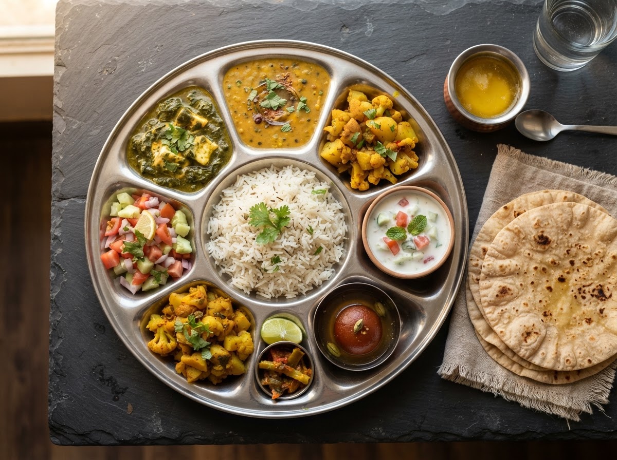 Veg Thali — factory special at Mithai Sweet Factory, Brampton