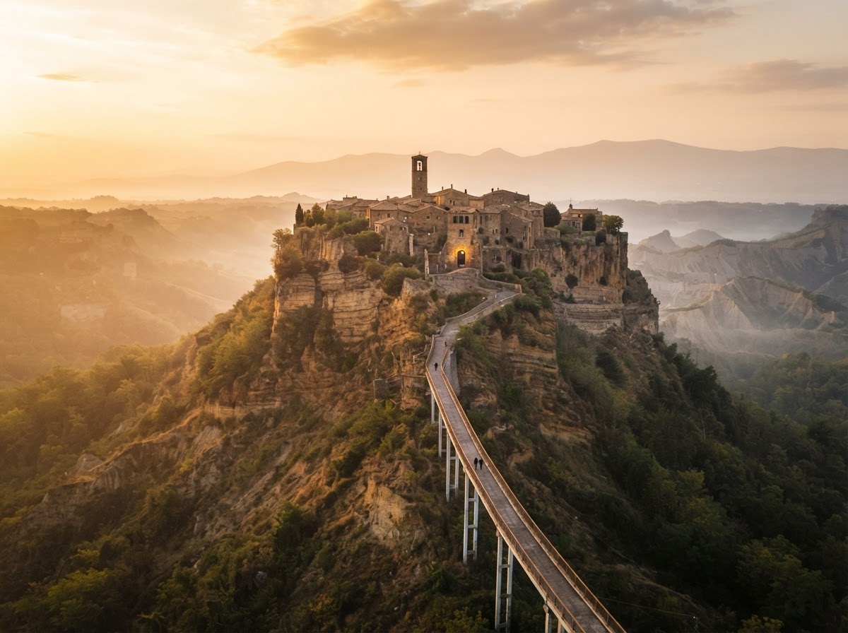 Civita di Bagnoregio, the ancient Etruscan 'Dying City' perched on volcanic rock