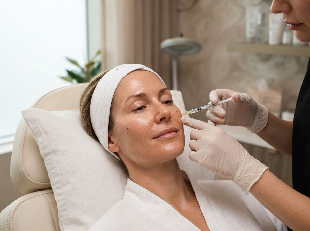 Precision facial injection treatment at Quartz Aesthetic Clinic