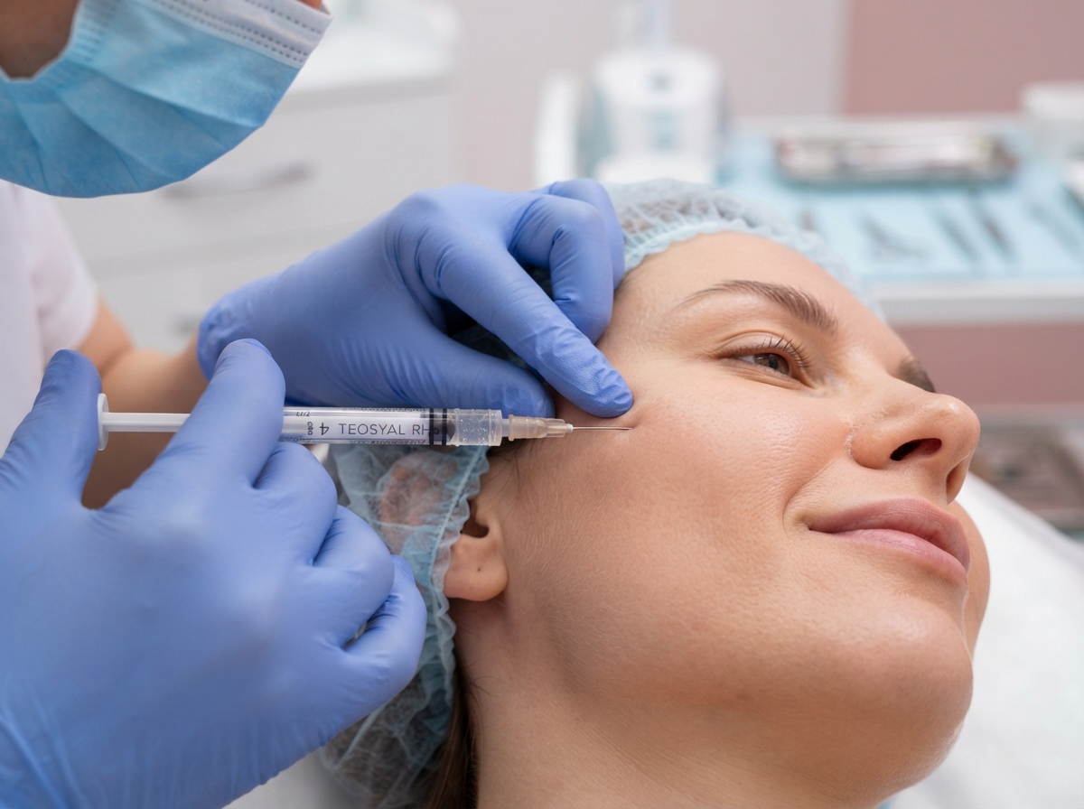 Dermal filler treatment for cheek and jawline volume restoration