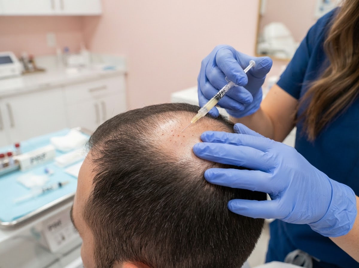 PRF hair restoration scalp treatment at Quartz Aesthetic Clinic