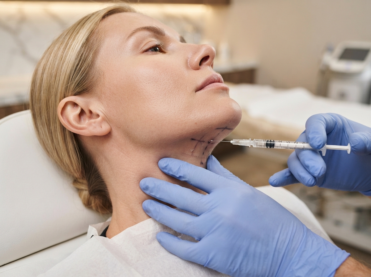 Submental double chin fat dissolving treatment at Quartz Clinic