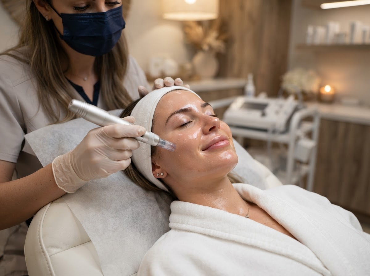 Clinical facial rejuvenation and microneedling treatment