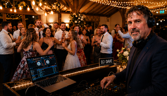 DJ Dave Voss performing Wedding DJ services at a Delaware wedding reception