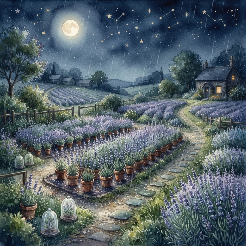 Lavender Rain Nursery — Rainy Night Sleep Music album artwork