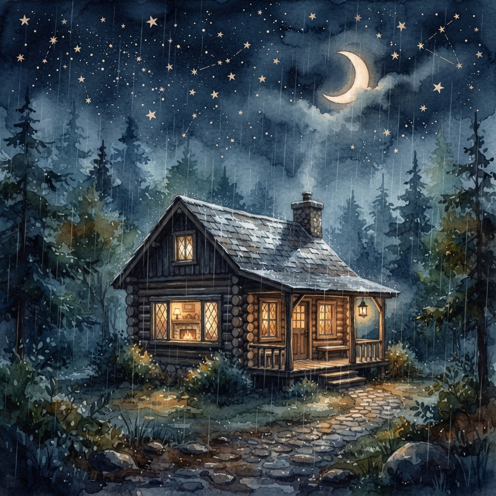 Cozy Cabin Rain — Rainy Night Sleep Music album artwork