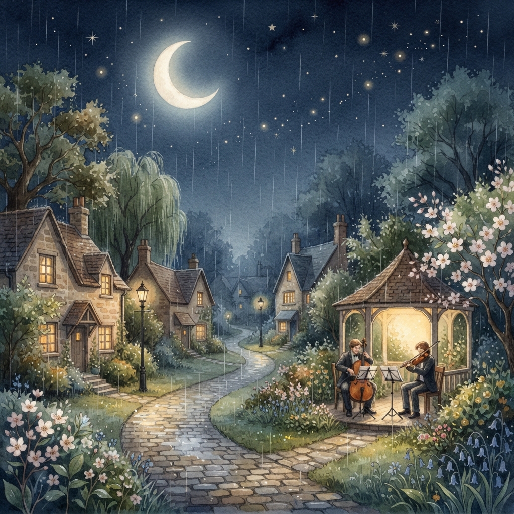 Spring Drizzle Strings — Rainy Night Sleep Music album artwork