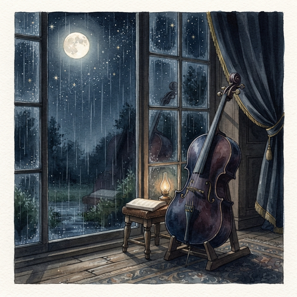 Rain and Velvet Cello — Rainy Night Sleep Music album artwork