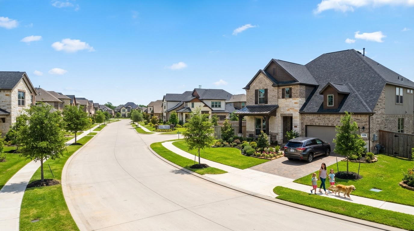 Katy, Texas suburban community with new construction homes