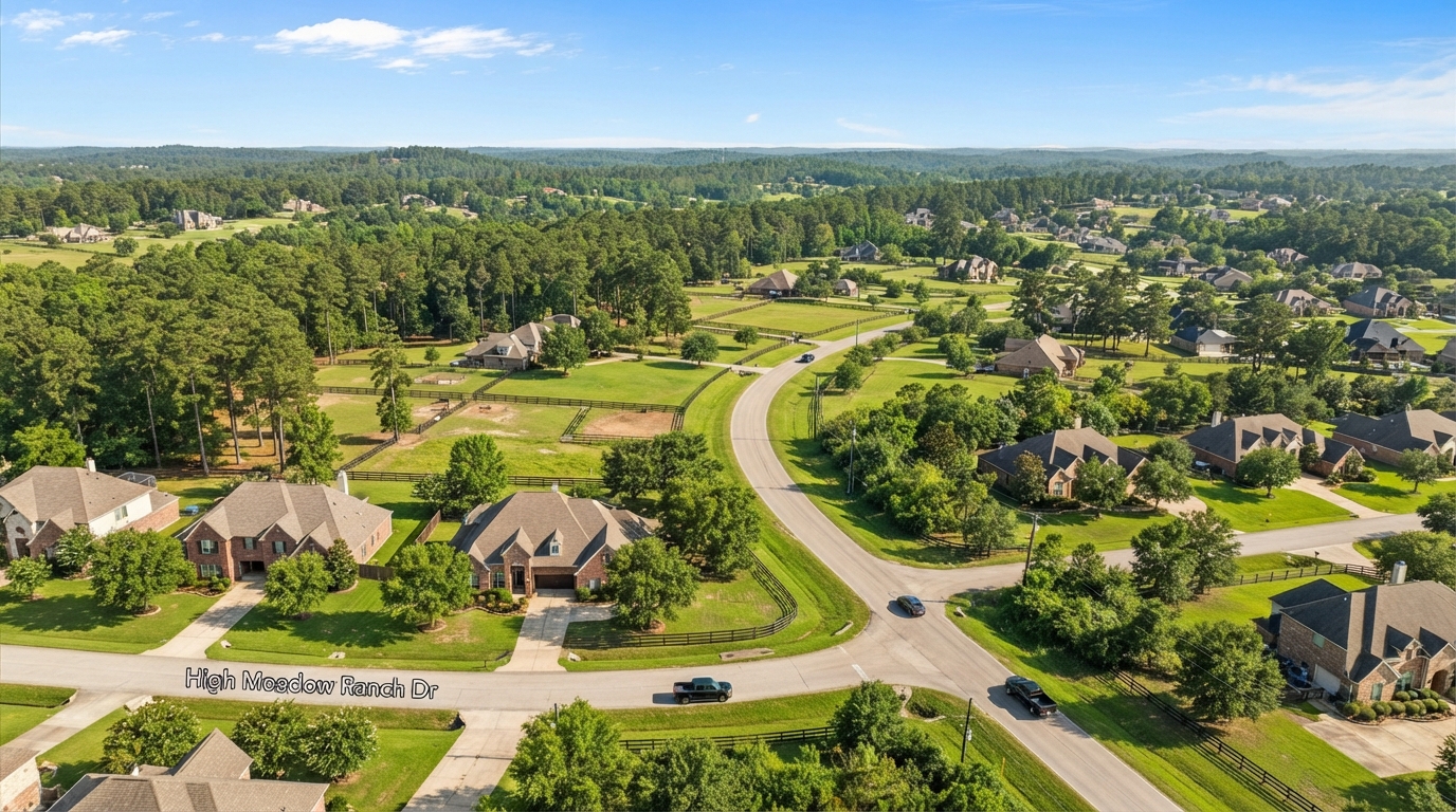 Magnolia, Texas community with a mix of suburban homes and rural properties