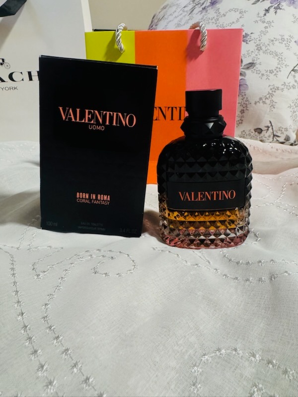 Valentino Uomo Born In Roma Coral Fantasy Eau De Toilette 100ml spray bottle with original box and Valentino shopping bag